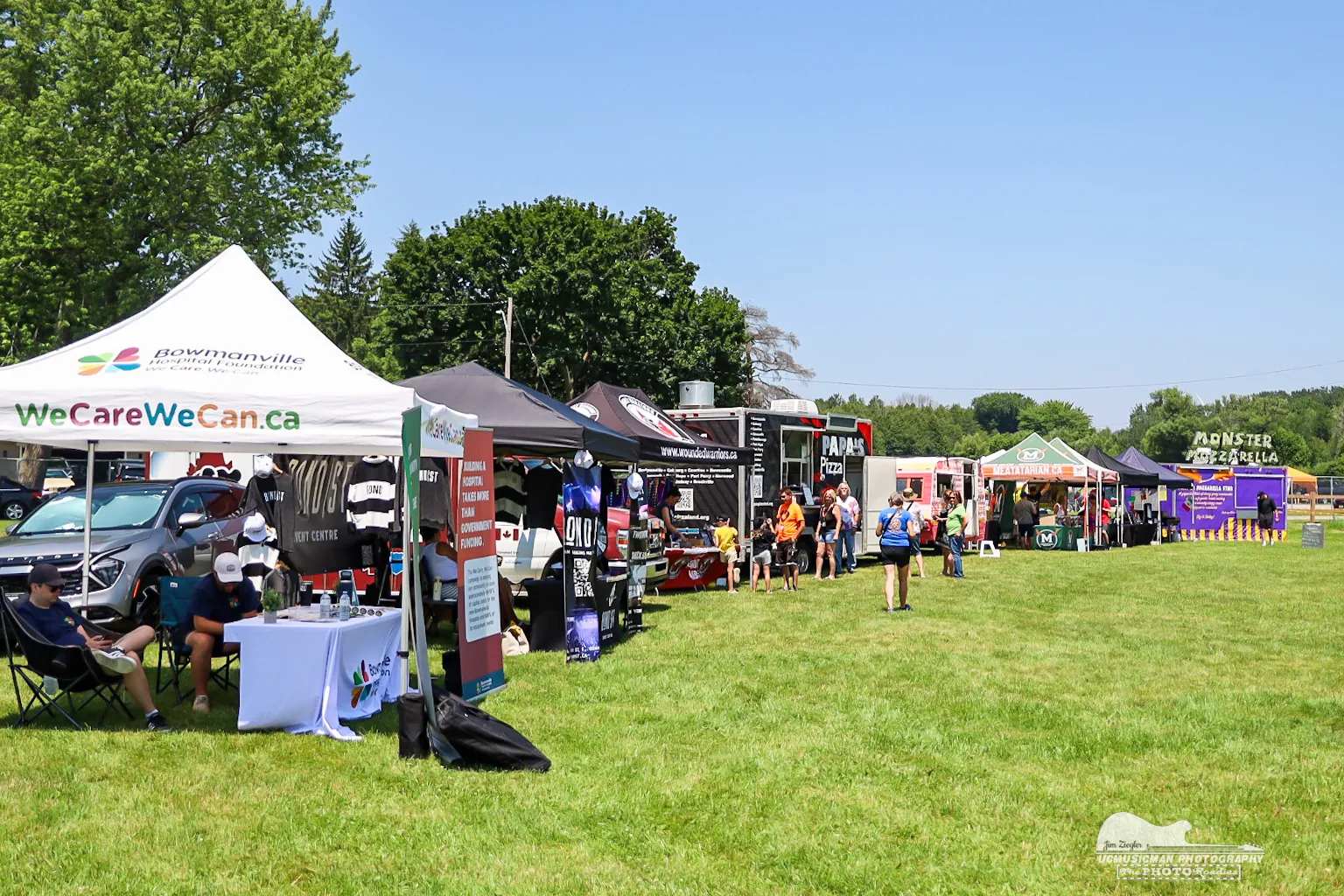 Food trucks and vendor tents on the festival grounds