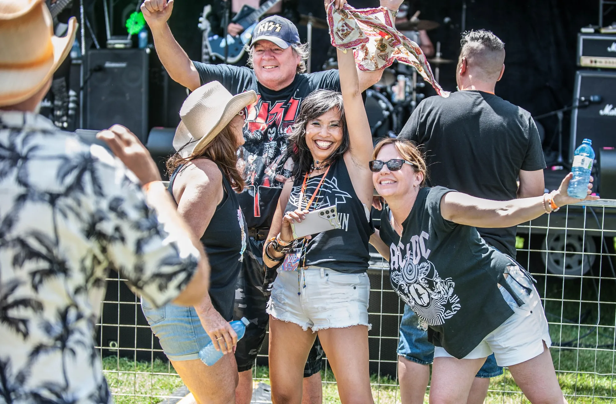 Fans dancing in front of the stage at Rockstalgia 2026